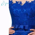 Lace Satin Bow Button Sexy Blue Mother Of The Bride Dresses